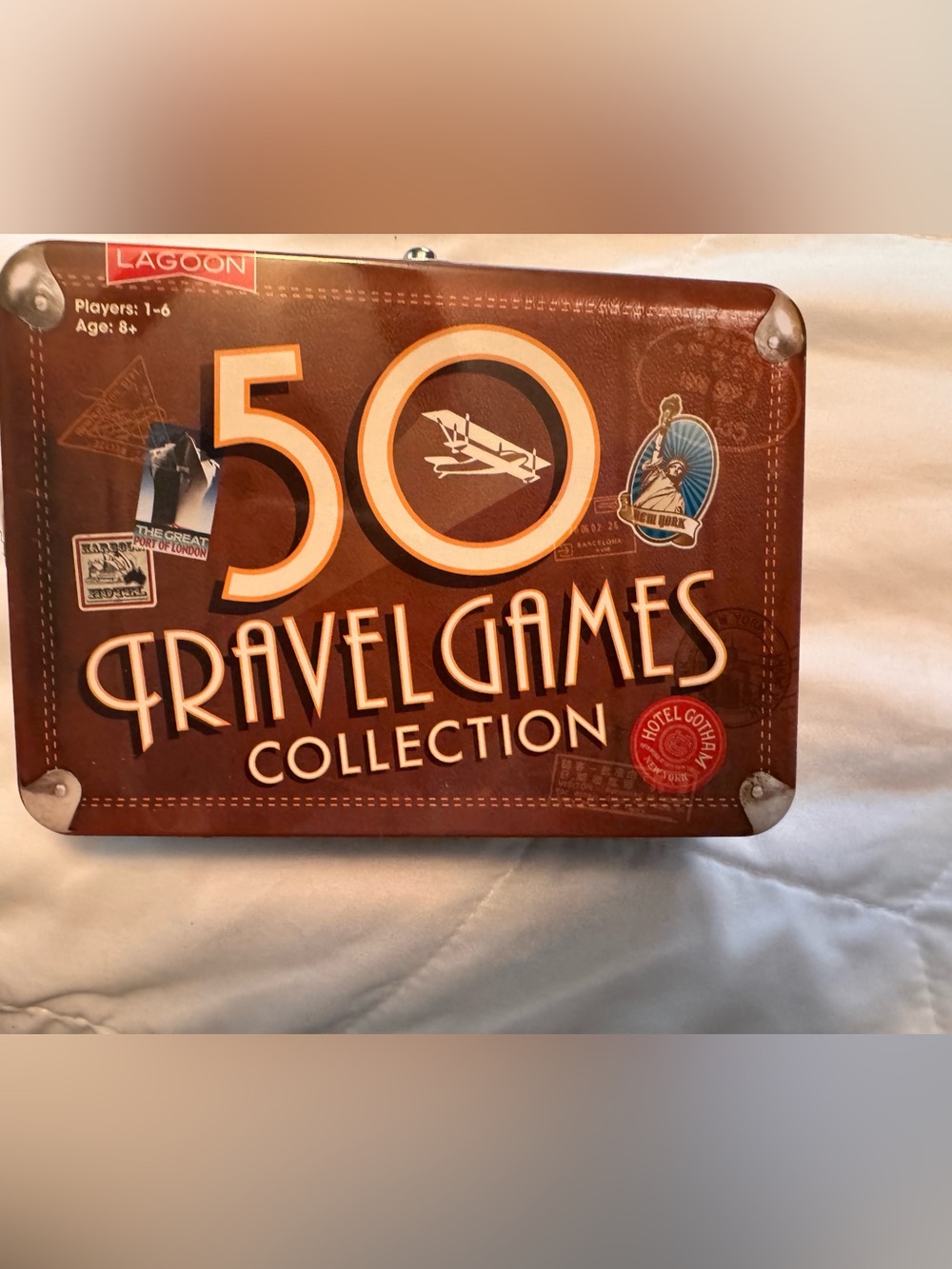 Lagoon 50 Travel Games Collection - Brown Travel Games Tin